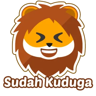 😆 89cf7341 Sudah Kuduga lew, kreskówka, zwierzę, słodki, twarz whatsapp sticker