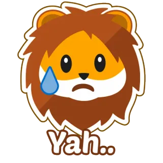 😢 dd136c76 Yah.. lew, smutny, kreskówka, emoji, łza, yah whatsapp sticker