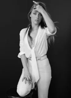 ⚜ 09b5a3ac donna, ritratto, modella, moda, bianco e nero, stile whatsapp sticker