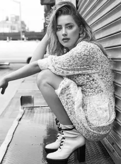 ⚜ a474663c Amber Heard donna, modella, celebrità, ritratto, Amber Heard whatsapp sticker