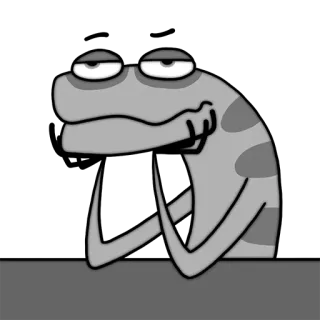 😒 338a9ac5 卡通, 动物, 生物, 思考, 灰色, 幽默 whatsapp sticker