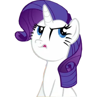 😒 1868480e Rarity My Little Pony desenho animado, pônei, unicórnio, Rarity, My Little Pony, expressão telegram sticker