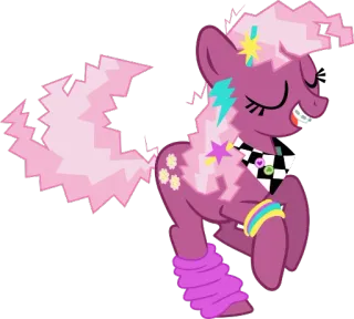 🎤 424984c7 pônei, desenho animado, brilhos, rosa, roxo, personagem telegram sticker