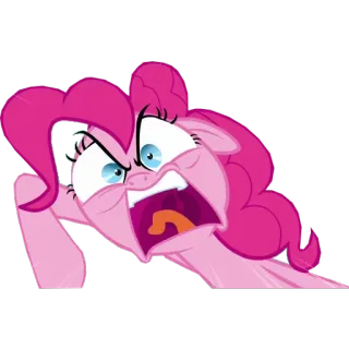 😠 7387eeb2 Pinkie Pie My Little Pony pinkie pie, pônei, my little pony, bravo, desenho animado, engraçado, expressão, animado telegram sticker