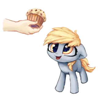 🍪 9a309989 Derpy Hooves My Little Pony Derpy Hooves, muffin, pônei, fofo, desenho animado, My Little Pony telegram sticker