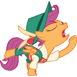 😯 c57cb80d Scootaloo My Little Pony Scootaloo, My Little Pony, desenho animado, pônei, personagem, fofo, animado telegram sticker