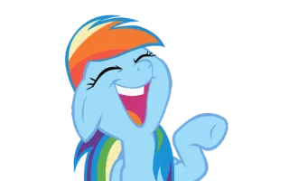 😂 fc6f91f9 Rainbow Dash My Little Pony desenho animado, pônei, arco-íris, amizade, personagem, sorriso, animado telegram sticker