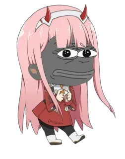 🌂 046a0d3b Zero Two Darling in the Franxx Аниме, Zero Two, Darling in the Franxx, Мультфильм, Пепе telegram sticker