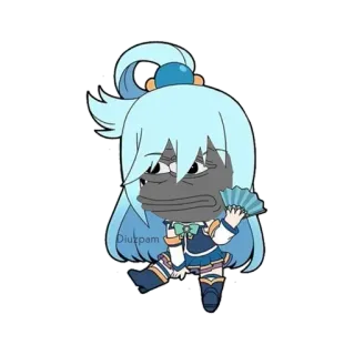 🌂 ad143039 Aqua Konosuba Diluzpam Аниме, Персонаж, Фан, Konosuba, Аква, Каваий, Наклейка telegram sticker