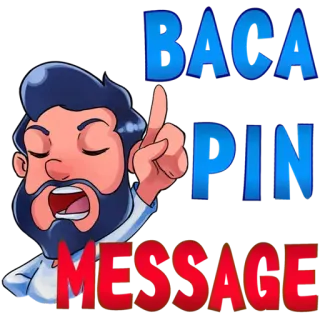 💬 b68f62c0 BACA PIN MESSAGE メッセージ, 読む, ステッカー, ジェスチャー, ひげの男 telegram sticker