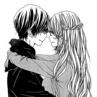 ❤️ 68ccd385 애니메이션, 커플, 로맨스, 만화, 포옹, 사랑, 껴안기, 아트 telegram sticker