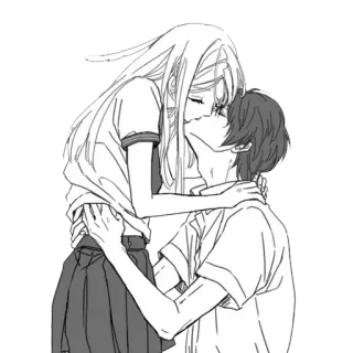 ❤️ 7741cfc3 키스, 사랑, 커플, 로맨스, 애정, 애니메이션 telegram sticker