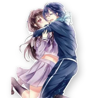 🤗 120a737e anime, hug, couple, romance, cartoon, animated whatsapp sticker