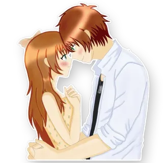 😍 17e465c1 anime, couple, romantic, love, cartoon whatsapp sticker