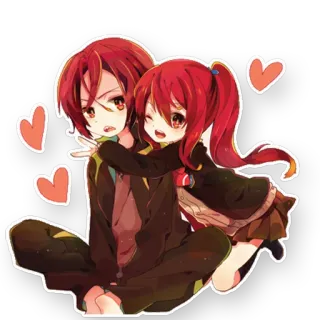 ❤️ 286dc497 anime, couple, cute, hearts, cartoon whatsapp sticker
