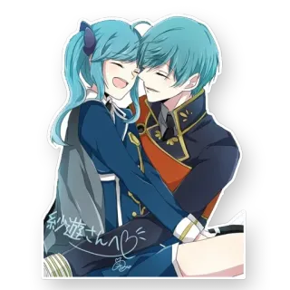 😊 9516cc5b 紗遊さんへ♡ anime, couple, hug, romantic whatsapp sticker