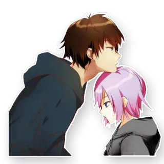 ☺️ e9e3d5c9 anime, couple, affection, love whatsapp sticker