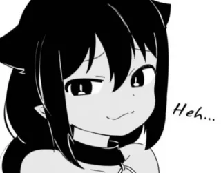 😏 398cef89 Heh... anime, gadis kucing, sombong, manga whatsapp sticker