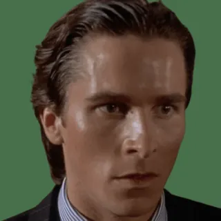 😨 48cf37ce Patrick Bateman American Psycho patrick bateman, american psycho, film, pembunuh berantai, pengusaha whatsapp sticker
