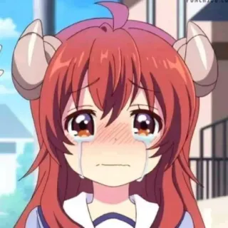 😭 da2acbab anime, menangis, tanduk, sedih, air mata whatsapp sticker