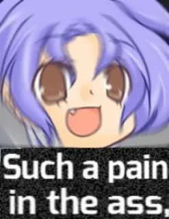 😒 f7d11667 Such a pain in the ass Anime, Meme, Kesal, Lucu whatsapp sticker