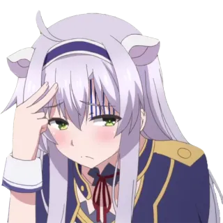 😔 6a97ff5b Anime, Cô gái, Đồng phục, Suy nghĩ, Bối rối, Dễ thương telegram sticker