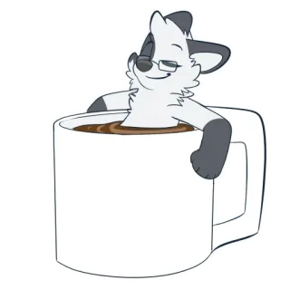 ☕️ 0b36d56b фурри, кофе, кружка, антропоморфный, мультфильм, милый, напиток telegram sticker