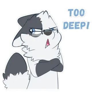 🙇 44d82e81 TOO DEEP! мультфильм, животное, лиса, смешной, глубокий, выражение telegram sticker