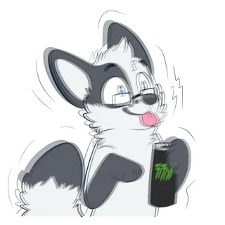 ⚡️ 465d5b74 фурри, антропоморфный, животное, мультфильм, лиса, Monster Energy telegram sticker