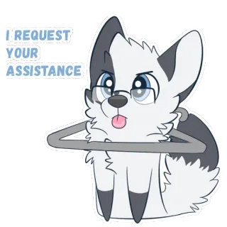 🙋‍♂️ 4bed9f91 I REQUEST YOUR ASSISTANCE собака, милый, запрос, очки, помощь, мультик telegram sticker