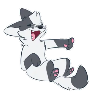 😂 60658146 лиса, мультфильм, животное, пушистый, очки, счастливый telegram sticker