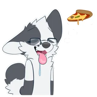🍕 62a3b05d собака, пушистый, пицца, мультик, животное telegram sticker