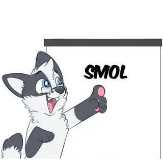 🥚 638de98a SMOL милый, собака, мультфильм, маленький, большой палец вверх, очки telegram sticker