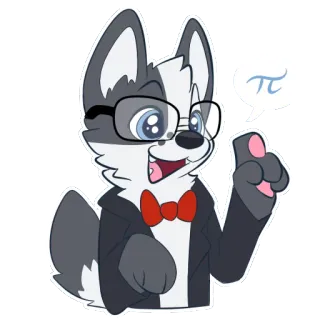 📈 8693cc82 π волк, животное, мультик, очки, математика, пи, милый telegram sticker