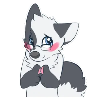 ☺️ 88ac00f5 Мультик, Животное, Собака, Пушистый, Очки, Милый, Кавайный telegram sticker