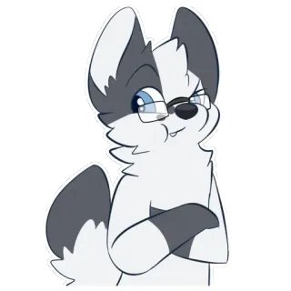 😏 99b701e0 Фурри, Антропоморфный, Животное, Очки, Мультфильм, Наклейка telegram sticker