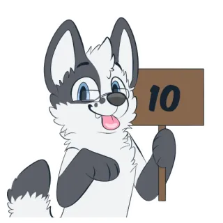 🏆 a4b65db8 10 собака, мультфильм, номер 10, милый, животное telegram sticker