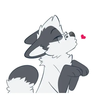 😘 b61f36f2 енот, милый, мультяшный, животное, пушистый, очаровательный telegram sticker