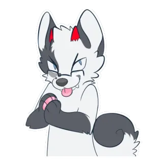 😈 ce5d333c Фурри, Животное, Волк, Мультфильм, Персонаж, Ухмылка telegram sticker