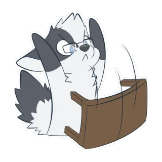 ❌ d2f8156e стикер, злой, пушистый, собака, ярость, переворот стола telegram sticker