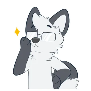 🔥 d2f8b83d лиса, животное, мультфильм, очки, милый, стикер telegram sticker
