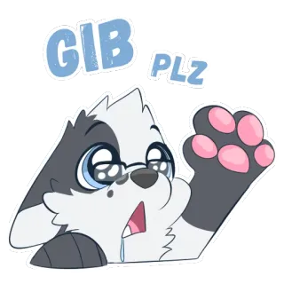 🙌 fcddbb03 GIB PLZ щенок, собака, аниме, милый, мультфильм telegram sticker