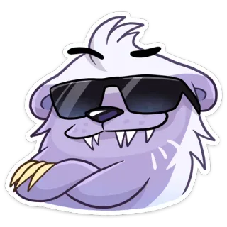 😎 b72fd171 ours, lunettes de soleil, dessin animé, cool, animal, autocollant telegram sticker