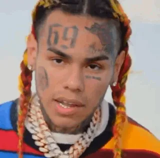 🧑‍🎤 06694c17 Tekashi 6ix9ine rapero, música, retrato, tatuaje facial, 6ix9ine, Tekashi69 telegram sticker