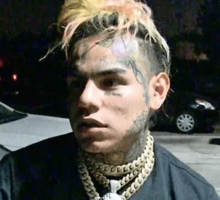 🧑‍🎤 15da19a8 6ix9ine rapero, cantante, músico, retrato, tatuaje facial telegram sticker