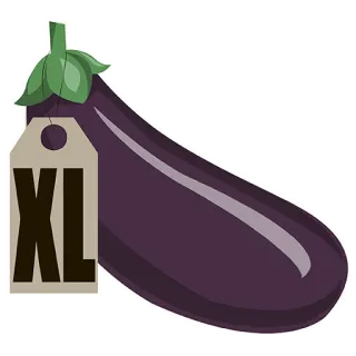 😱 8fe7d740 XL eggplant, food, vegetable, XL, size whatsapp sticker