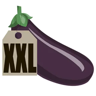 ❤ a937c910 XXL eggplant, vegetable, food, XXL, large, size, humor, sticker whatsapp sticker