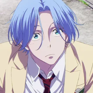 🧐 56761730 Reki Kyan SK8 the Infinity Anime, Skateboard, Blaue Haare, Porträt telegram sticker