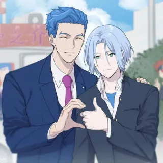 🖕 f4ad6886 애니메이션, 커플, 사랑, 로맨스, 학교, 하트, 귀여운 telegram sticker