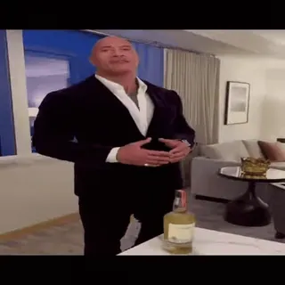 🤯 c12e9132 The Rock Dwayne Johnson, Schauspieler, Promi, Mann, Anzug, Alkohol telegram sticker